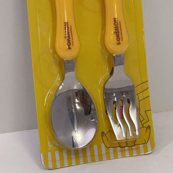 Pokémon Pikachu Stainless Steel Fork and Spoon Set (NIB) - Picture 3 of 4